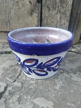 Вазон для орхідей керамічний із блюдцем, D13 H9